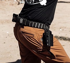 Duty holster on belt
